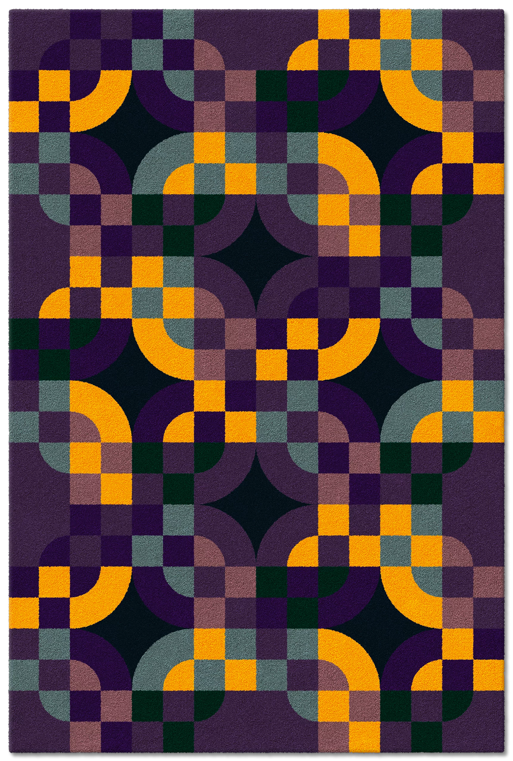 Moderner farbiger Designer Teppich Modell Kedi aus Schurwolle 
